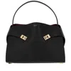 Ferragamo Leather Hug Soft Shoulder Bag In Black