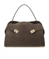 Ferragamo Hug Soft Two-tone Shoulder Bag In Brown