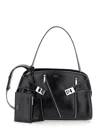 Ferragamo Hug Soft Shoulder Bag Multi-zip (m) In Black