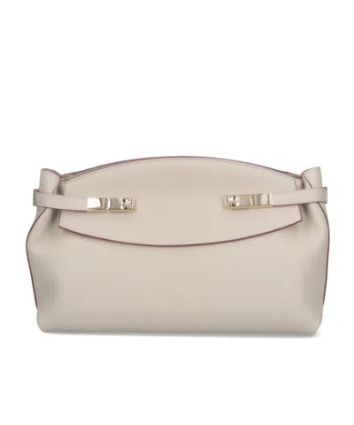 Ferragamo 'hug Soft'large Crossbody Bag In Nude