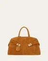 Ferragamo Hug Suede Top-handle Bag In Naturale