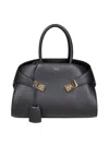 Ferragamo Medium Hug Leather Top Handle Bag In Black