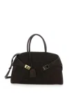 Ferragamo Double Handle Shoulder Bag In Brown