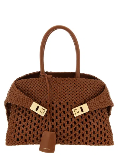 Ferragamo Hug Th S Handbag In Brown
