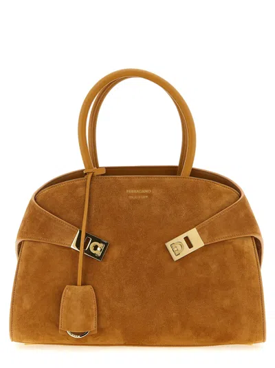 Ferragamo Hug Th S Handbag In Brown