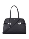 Ferragamo Hug Top-zip Leather Shoulder Bag In Black
