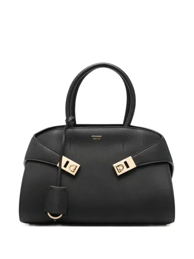 Pre-owned Ferragamo Hug Tote Bag In Black