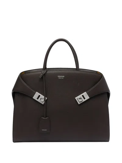 Ferragamo Hug Tote Bag In Brown