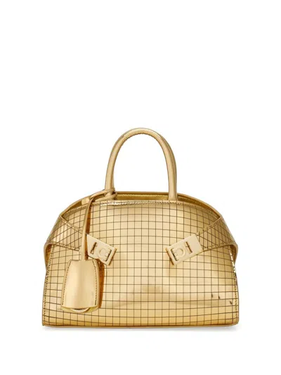 Ferragamo Hug Tote Bag In Gold