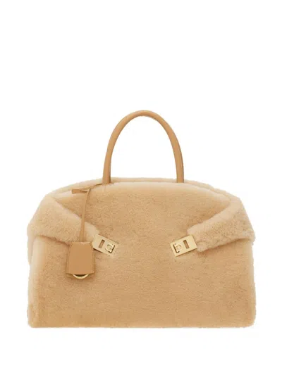 Ferragamo Hug Tote Bag In Neutrals