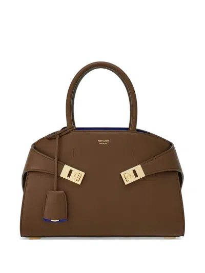 Ferragamo Hug Tote Bag In Orange