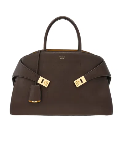 FERRAGAMO SALVATORE FERRAGAMO HUG BICOLOR MEDIUM TOTE BAG