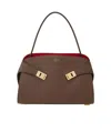 Ferragamo Two-tone Structured Medium Shoulder Bag In Green
