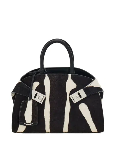 Ferragamo Hug Two-toned Mini Bag In Black