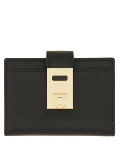 Ferragamo Hug Wallet In Black