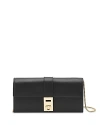 Ferragamo Women's Hug Leather Wallet With Chain In Nero/gold