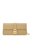 Ferragamo Hug Flap Leather Wallet On Chain In Neutrals