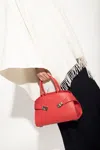 Ferragamo Hug Small Leather Top Handle Bag In Red