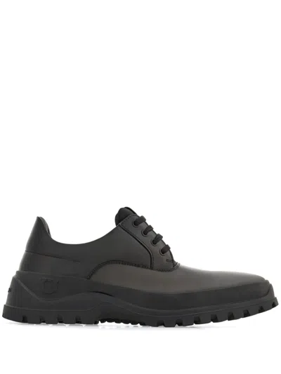 Ferragamo Hybrid Derby Shoes In Black