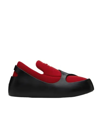 FERRAGAMO HYBRID LOGO-PATCH PANELLED SNEAKERS