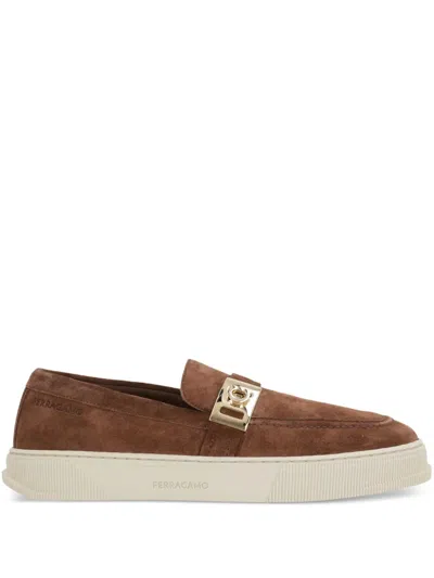 Ferragamo Hybrid Loafers In Brown