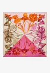 Ferragamo Hydrangea Print Silk Scarf In Pink