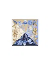 Ferragamo Hydrangea Printed Silk Scarf In Blue
