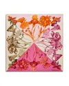 Ferragamo Hydrangea Print Silk Scarf In Cotton Candy