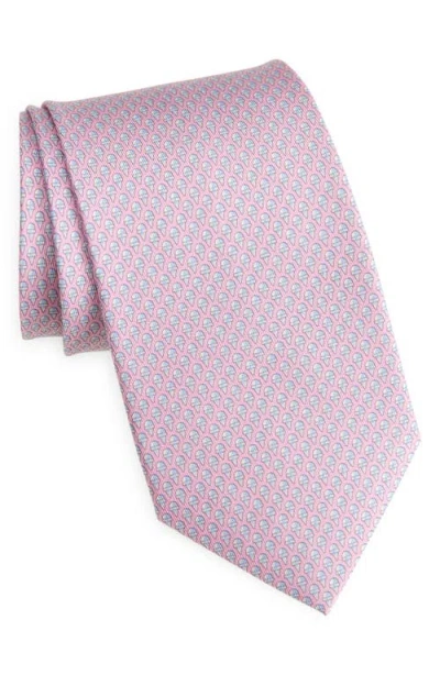 Ferragamo Ice Cream Cone Print Silk Tie In Pink