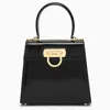 Ferragamo Iconic Black Top Handle Bag In Black