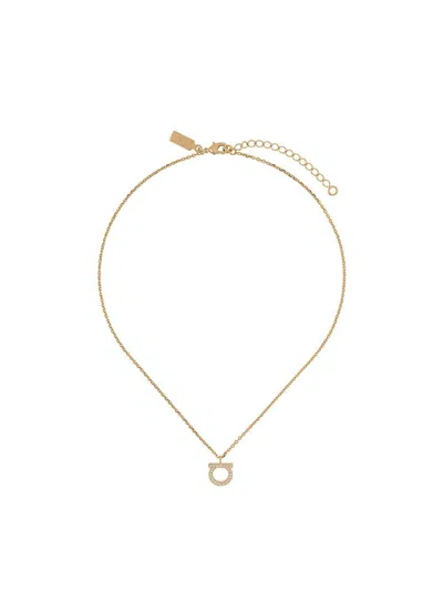 Ferragamo Iconic Gancini Necklace In Gold