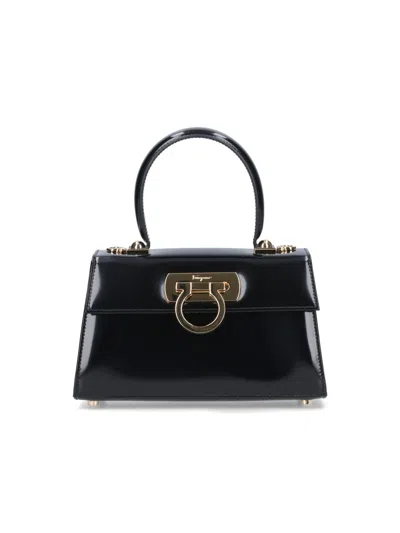 Ferragamo Iconic Handbag In Black