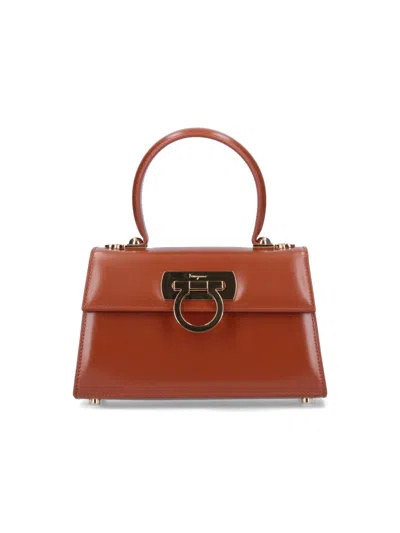 Ferragamo Iconic Handbag In Brown