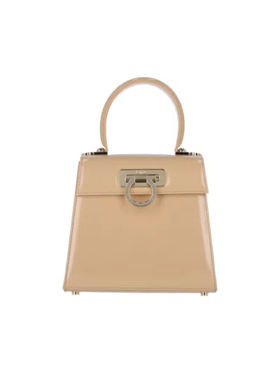 Ferragamo Iconic S Handbag – Beige In Neutral