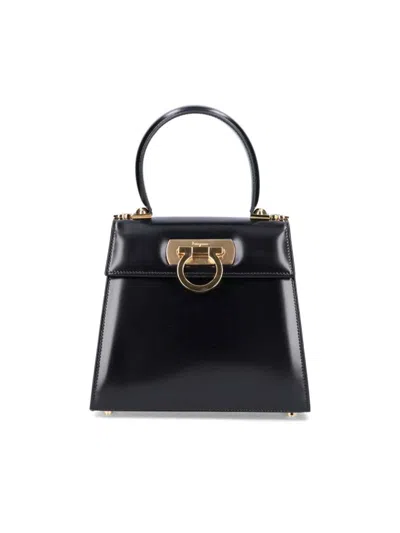 Ferragamo Iconic S Handbag – Black