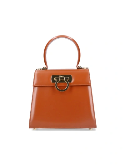 Ferragamo 'iconic S' Handbag In Brown