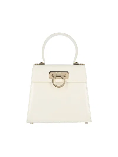 Ferragamo 'iconic S' Handbag In Cream