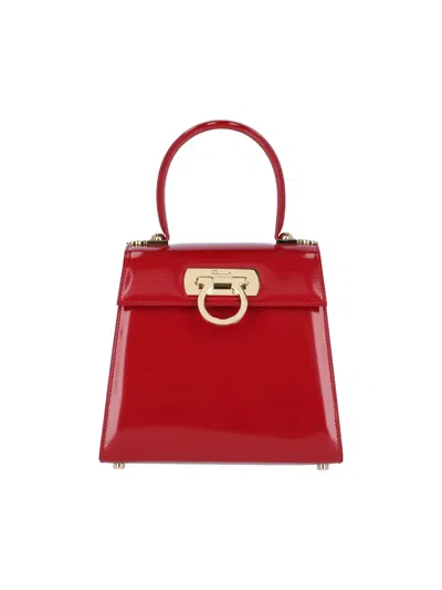 Ferragamo Iconic S Handbag In Red
