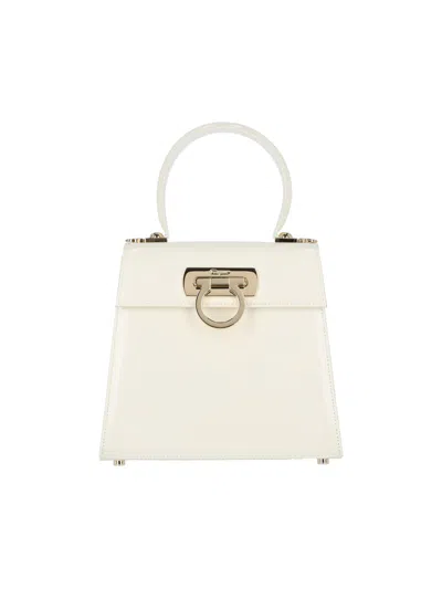 Ferragamo 'iconic S' Handbag In White