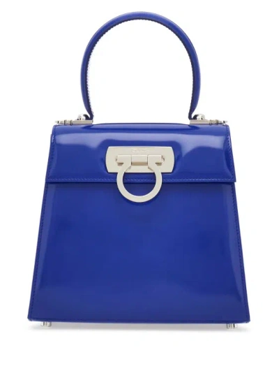 Ferragamo Iconic Top Handle Tote Bag In Blue
