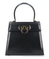 Ferragamo Iconic Top Handle Shoulder Bag In Neroneronero