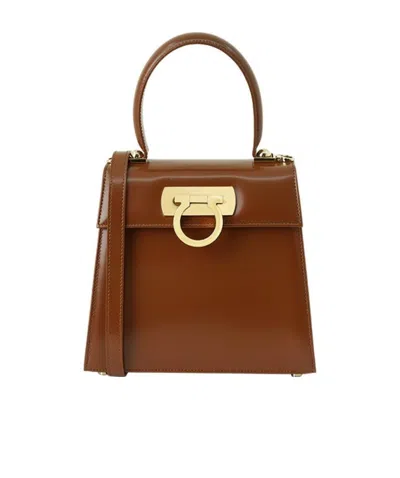 Ferragamo Iconic Tote Bag In Brown