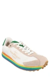 Ferragamo Iggy Rainbow-sole Sneakers In White