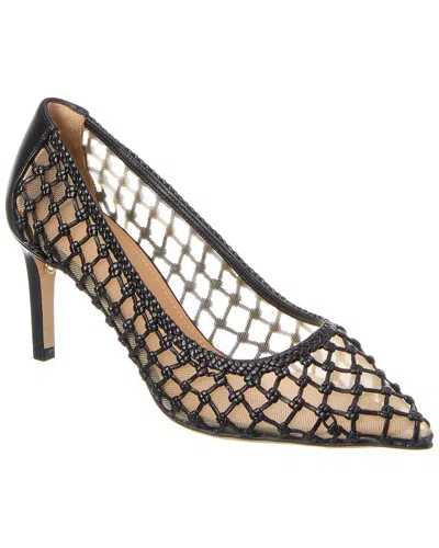 Ferragamo Ilary N70 Mesh & Leather Pump In Black