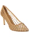 Ferragamo Ilary N70 Mesh & Leather Pump In Sand
