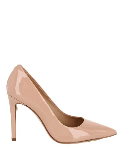 Pre-owned Ferragamo Ilary Pointed Toe Patent Pumps (women's) Sneakers In Beige In Sand