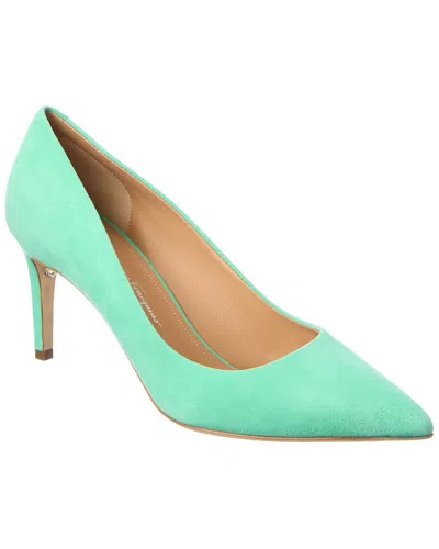 Ferragamo Ilary Pointed-toe Suede Pump In Green