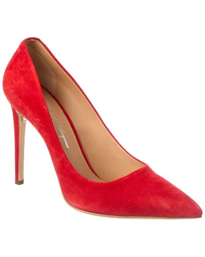 Ferragamo Ilary Suede Pump In Red