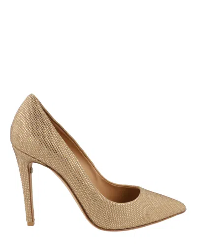 Ferragamo Ilary X5 Crystal Embellished Pumps In Gold