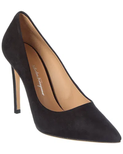 Ferragamo Ilary X5 Suede Pump In Black
